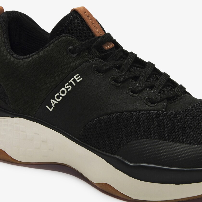 Tenis Lacoste Court-Drive Plus Colourblock Textile Hombre Negros Blancos | KY9-11991K9