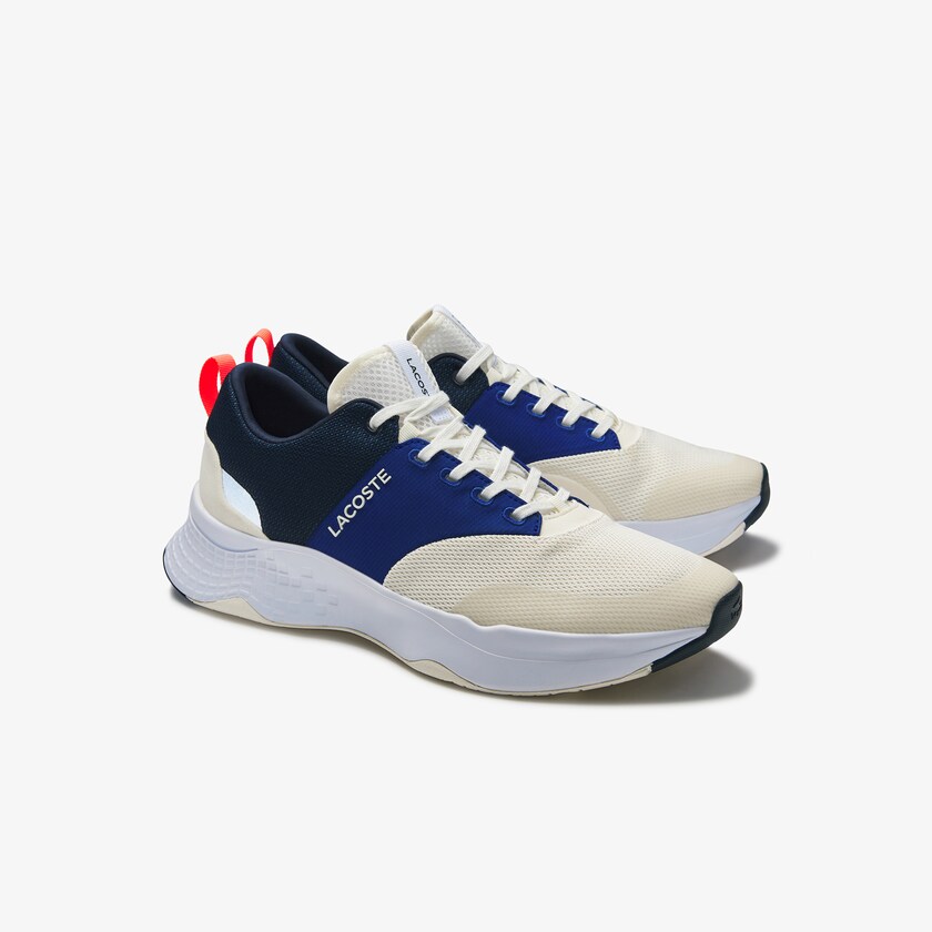 Tenis Lacoste Court-Drive Plus Textile Hombre Blancos Azul Marino | VF3-88498X3