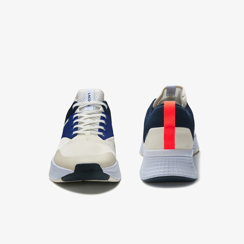 Tenis Lacoste Court-Drive Plus Textile Hombre Blancos Azul Marino | VF3-88498X3