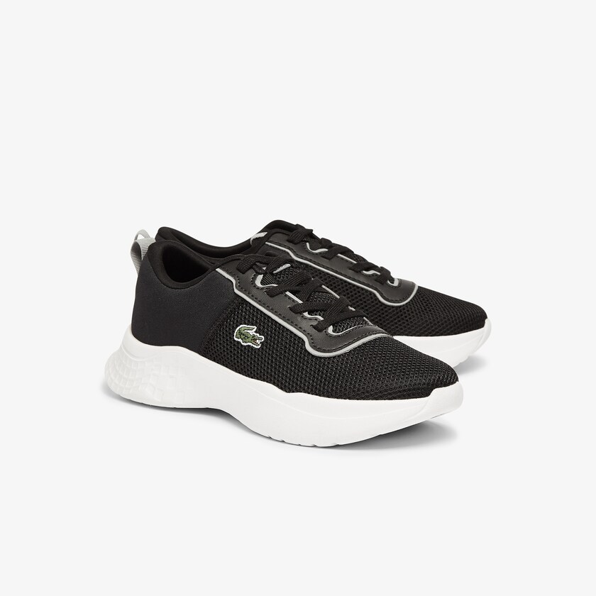 Tenis Lacoste Niños Negros Grises Court-Drive Textile Air Mesh YV2-98809G2