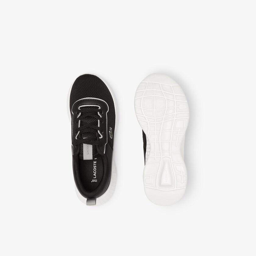 Tenis Lacoste Niños Negros Grises Court-Drive Textile Air Mesh YV2-98809G2