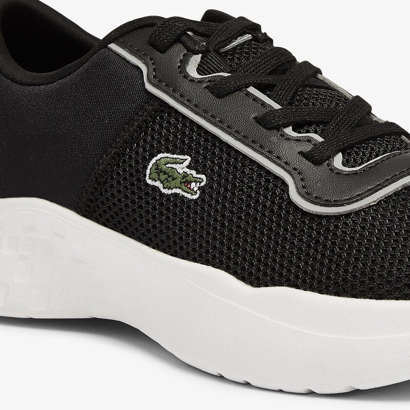 Tenis Lacoste Niños Negros Grises Court-Drive Textile Air Mesh YV2-98809G2