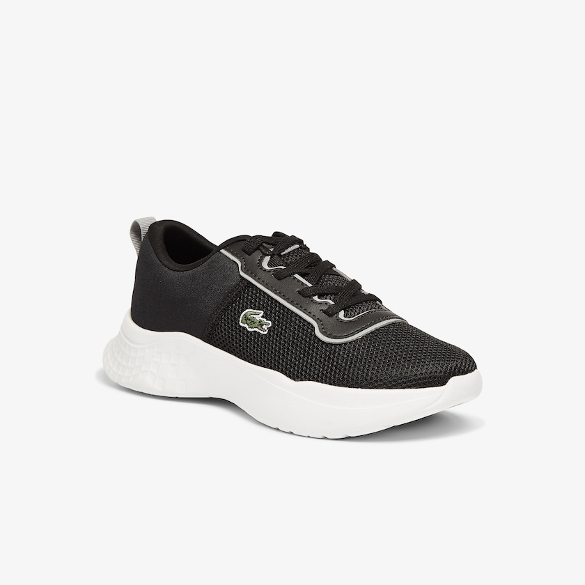 Tenis Lacoste Niños Negros Grises Court-Drive Textile Air Mesh YV2-98809G2
