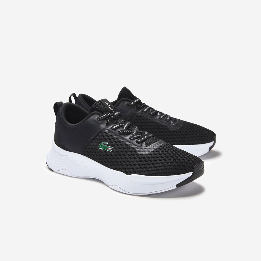 Tenis Lacoste Court-Drive Textile Hombre Negros Blancos | RJ9-86798D5