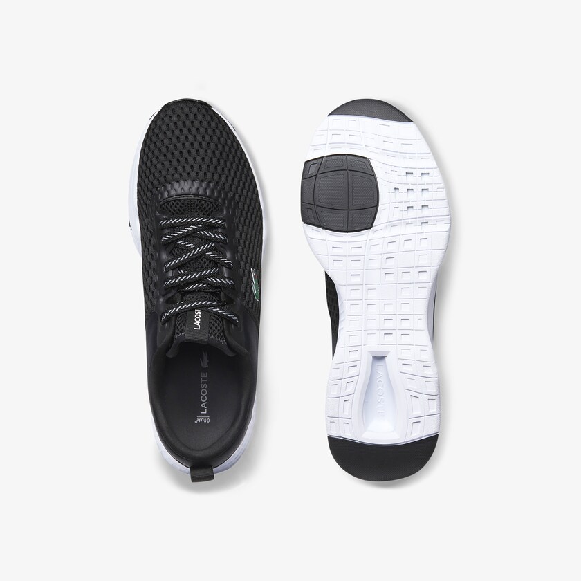 Tenis Lacoste Court-Drive Textile Hombre Negros Blancos | RJ9-86798D5