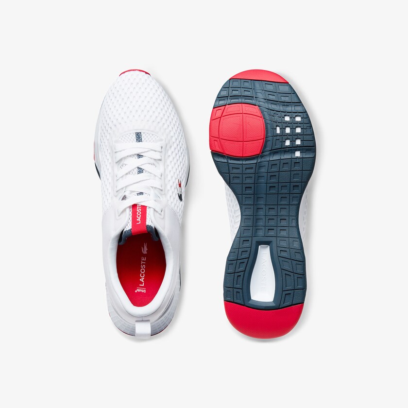 Tenis Lacoste Court-Drive Textured Textile Hombre Blancos Beige | JS2-05890Y0
