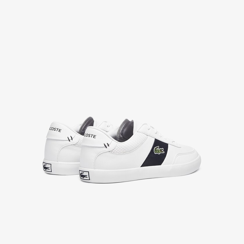 Tenis Lacoste Court-Master Leather and Synthetic Perforated Hombre Blancos Azul Marino | TK3-15871A1