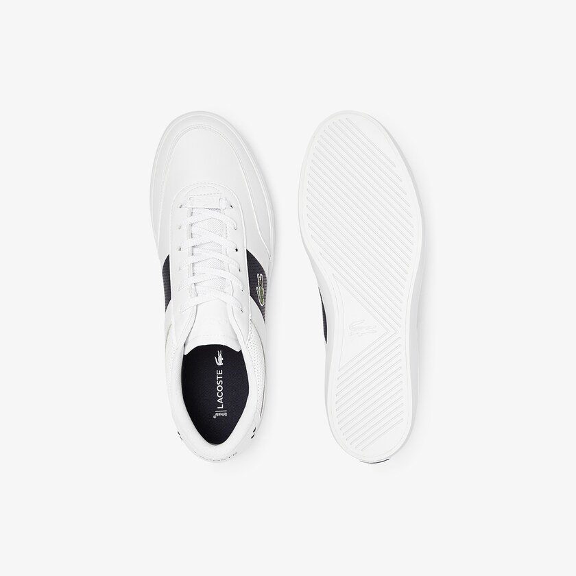 Tenis Lacoste Court-Master Leather and Synthetic Perforated Hombre Blancos Azul Marino | TK3-15871A1