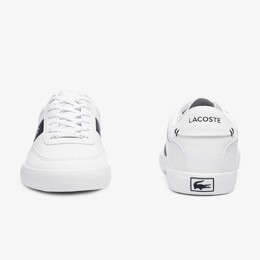 Tenis Lacoste Court-Master Leather and Synthetic Perforated Hombre Blancos Azul Marino | TK3-15871A1
