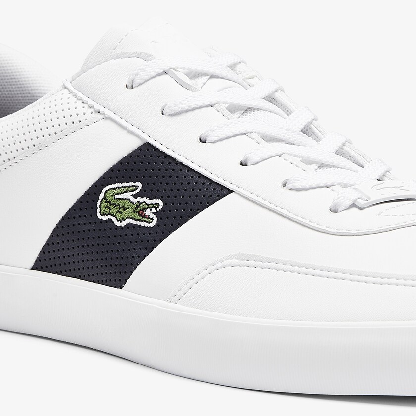 Tenis Lacoste Court-Master Leather and Synthetic Perforated Hombre Blancos Azul Marino | TK3-15871A1