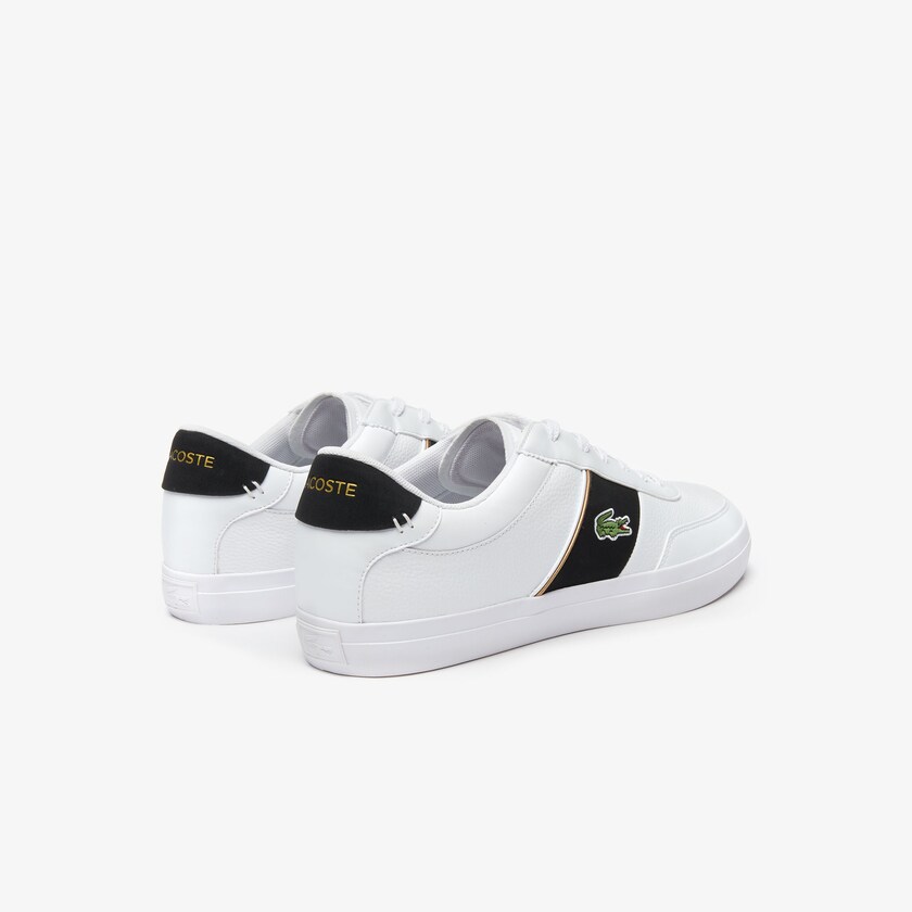 Tenis Lacoste Court-Master Tumbled Leather Hombre Blancos Negros | JW5-99969K3