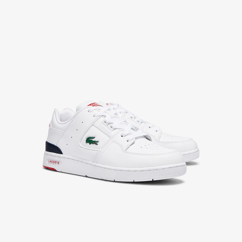 Tenis Lacoste Court Cage Leather Hombre Blancos Azul Marino Rojos | HX7-45854M0