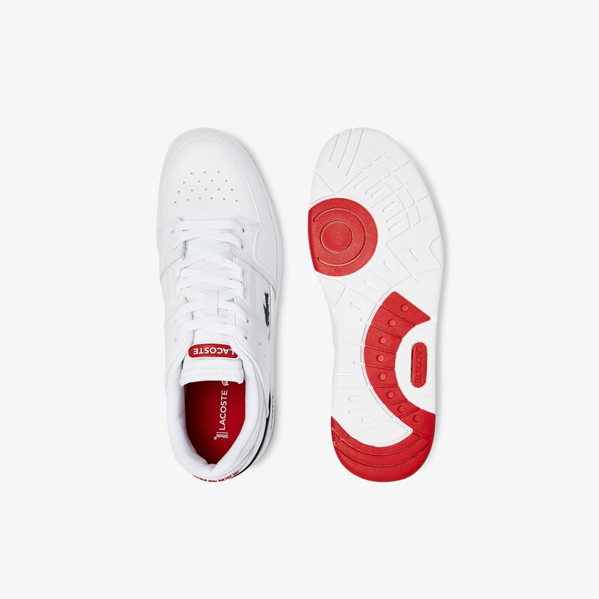 Tenis Lacoste Court Cage Leather Hombre Blancos Azul Marino Rojos | HX7-45854M0