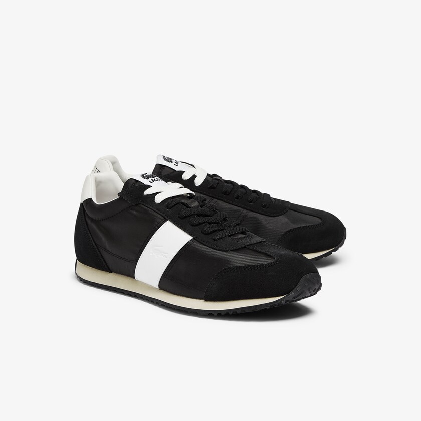 Tenis Lacoste Court Pace Textile and Suede Hombre Negros Grises | IA3-74417X3