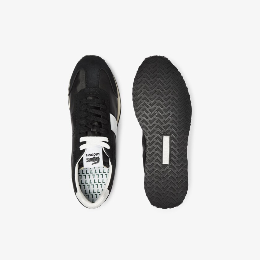 Tenis Lacoste Court Pace Textile and Suede Hombre Negros Grises | IA3-74417X3