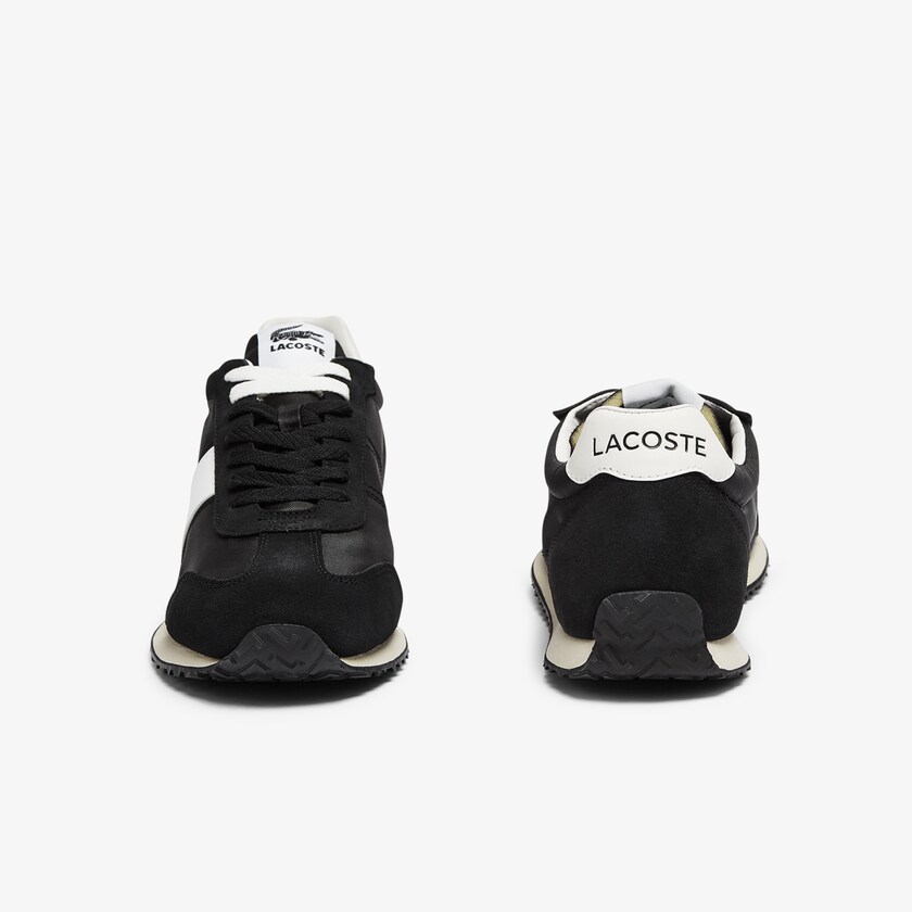 Tenis Lacoste Court Pace Textile and Suede Hombre Negros Grises | IA3-74417X3