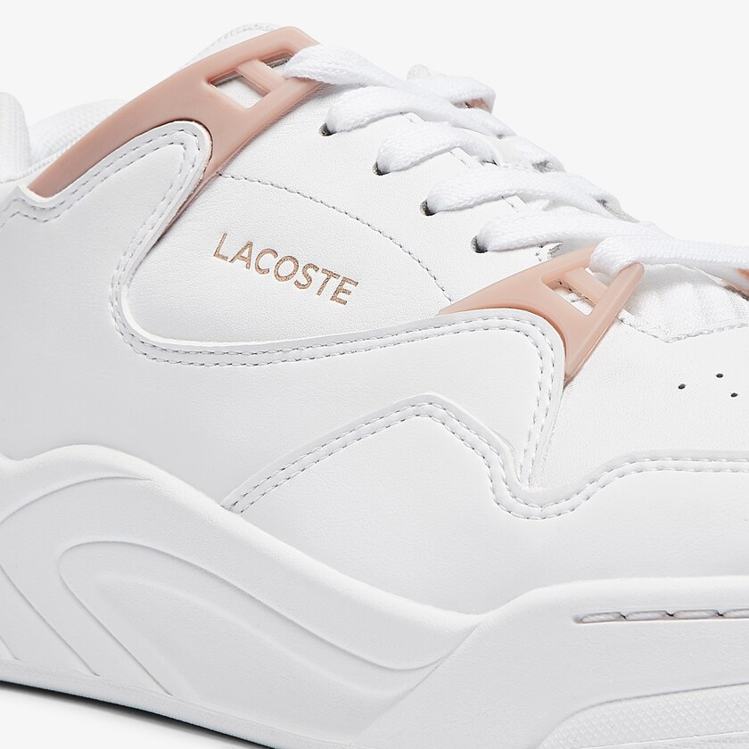 Tenis Lacoste Court Slam Leather Mujer Blancos Rosas | AZ0-08840S2