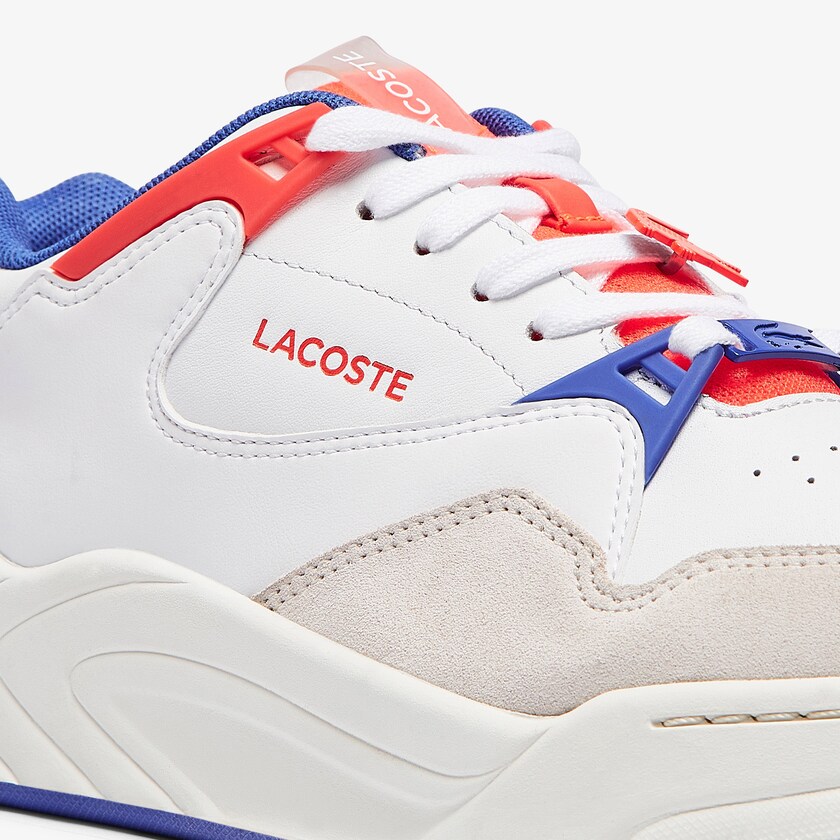 Tenis Lacoste Court Slam Synthetic and Leather Mujer Blancos Coral | KX0-91389J5