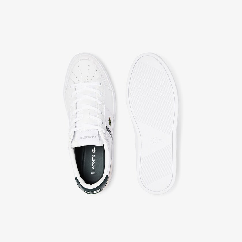 Tenis Lacoste Courtline Leather and Textile Hombre Blancos | GY2-03510W4