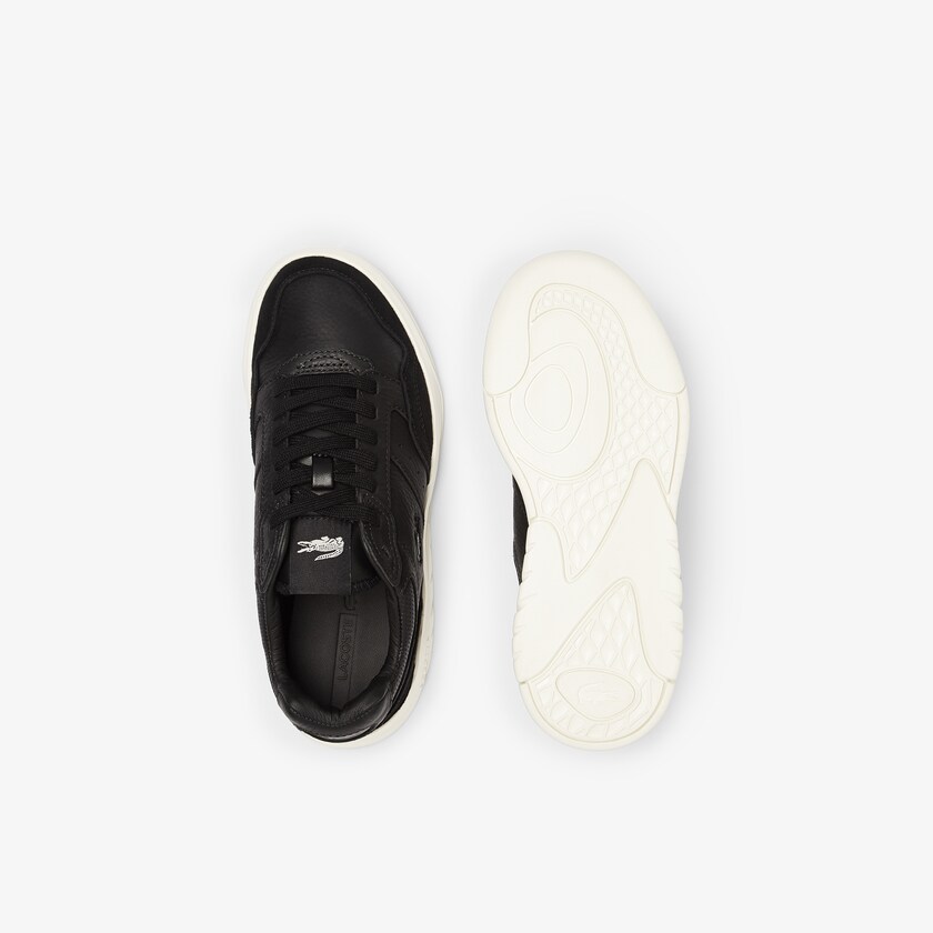 Tenis Lacoste Game Advance Luxe Leather and Suede Mujer Negros Grises | AV4-32953V4