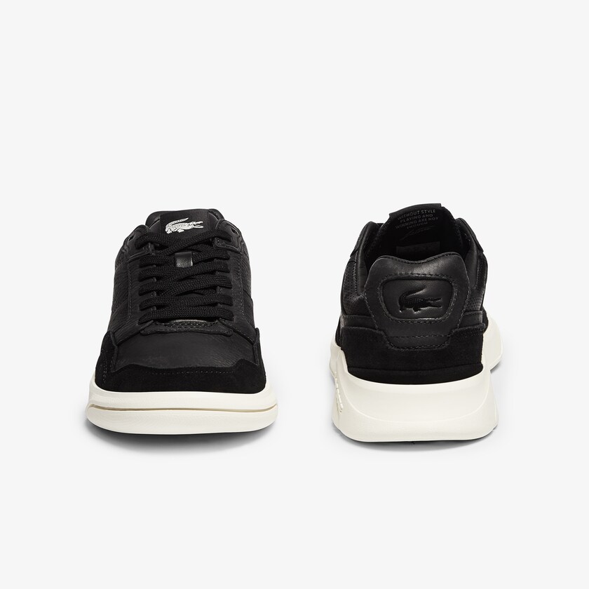 Tenis Lacoste Game Advance Luxe Leather and Suede Mujer Negros Grises | AV4-32953V4
