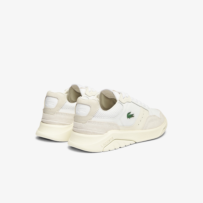 Tenis Lacoste Game Advance Luxe Leather and Suede Mujer Blancos Grises | TU9-26112Y4