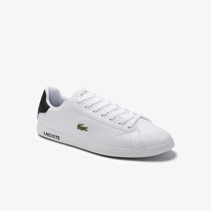 Tenis Lacoste Graduate Leather Hombre Blancos Negros | GH7-83868V6