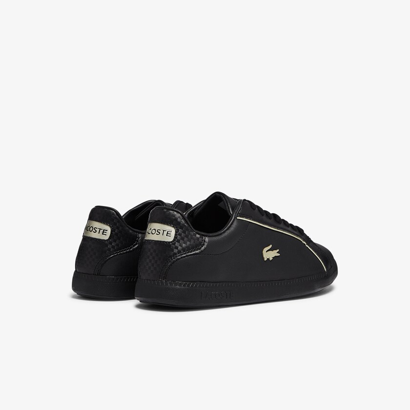 Tenis Lacoste Graduate Leather Metallic Detailing Mujer Negros | KJ6-43984Q3