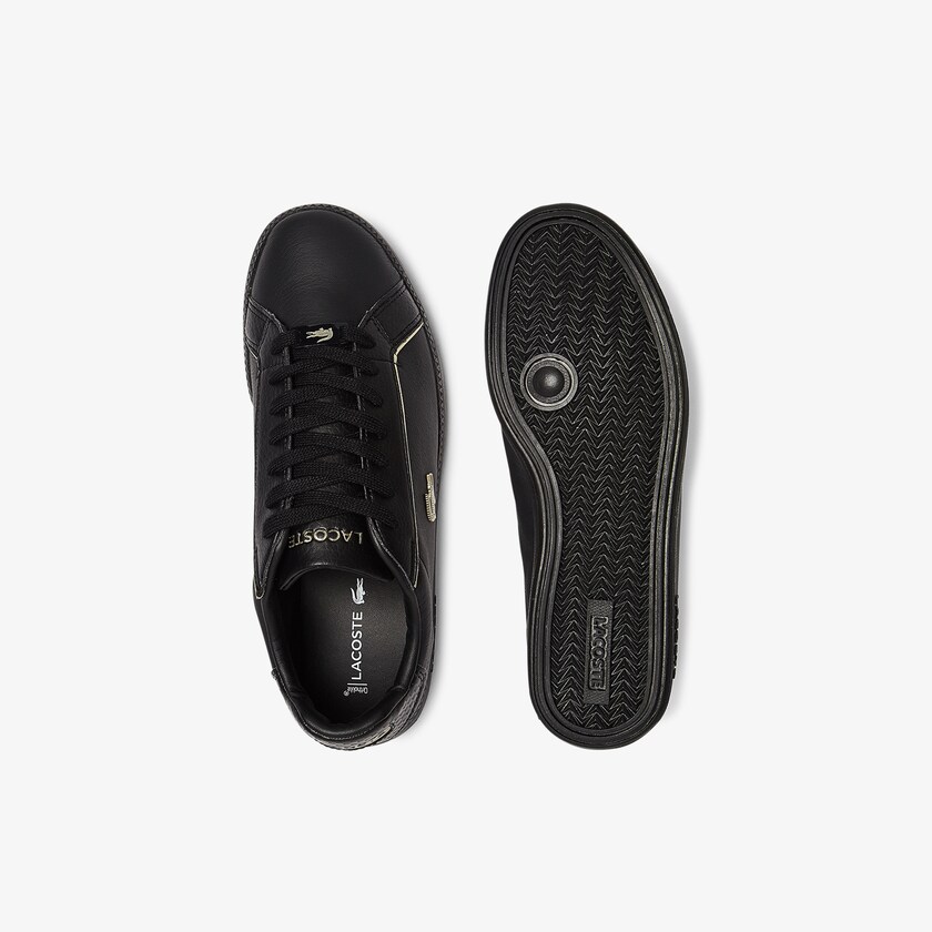 Tenis Lacoste Graduate Leather Metallic Detailing Mujer Negros | KJ6-43984Q3