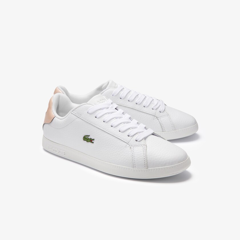 Tenis Lacoste Graduate Leather Mujer Blancos Naranjas Claro | SC4-94199W4