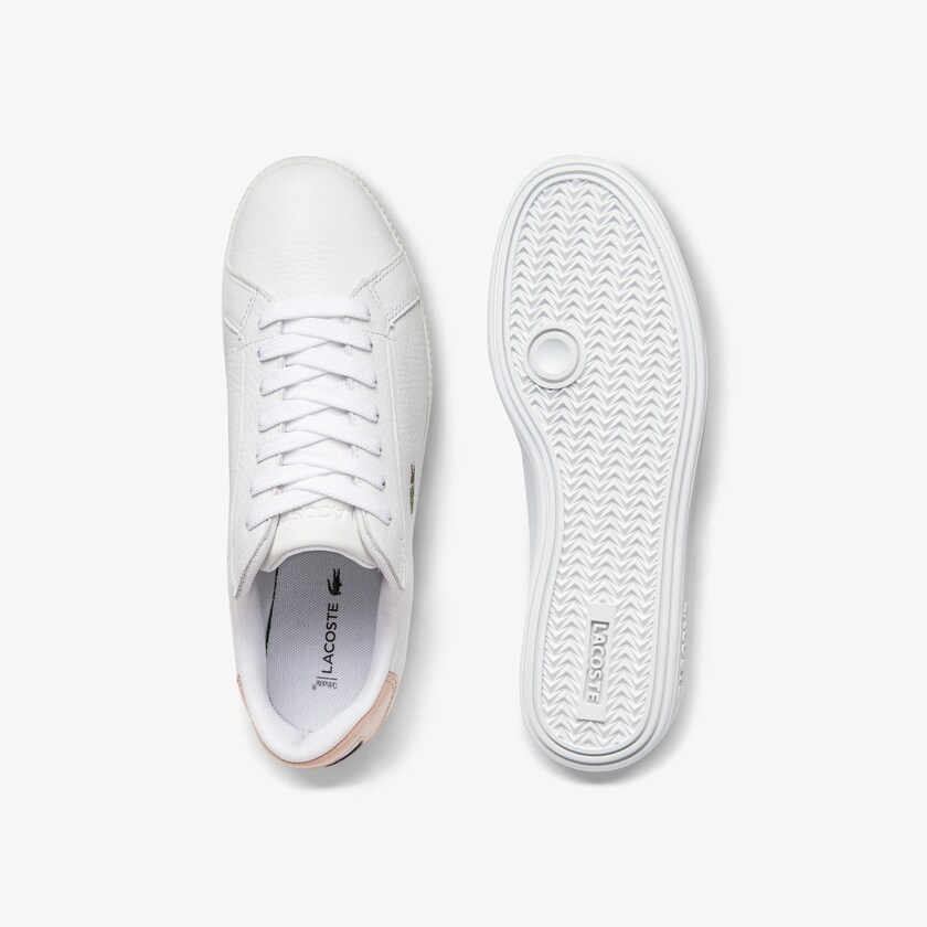 Tenis Lacoste Graduate Leather Mujer Blancos Naranjas Claro | SC4-94199W4