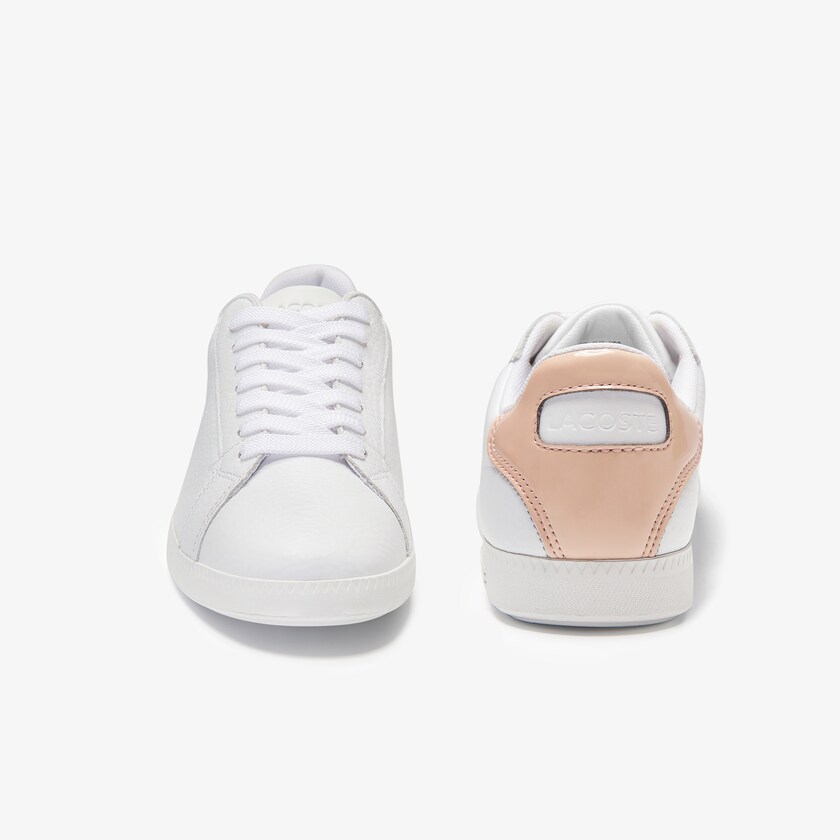 Tenis Lacoste Graduate Leather Mujer Blancos Naranjas Claro | SC4-94199W4