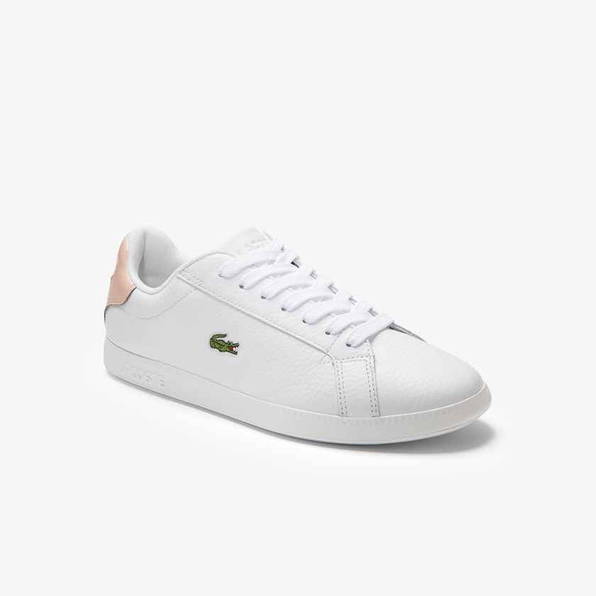 Tenis Lacoste Graduate Leather Mujer Blancos Naranjas Claro | SC4-94199W4
