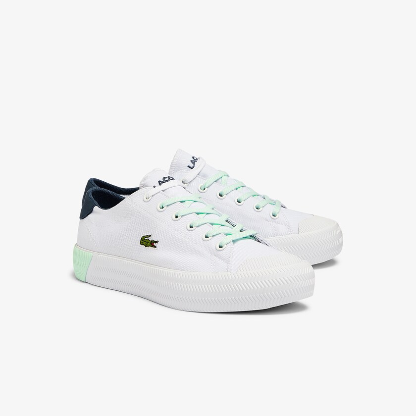 Tenis Lacoste Gripshot Canvas and Leather Mujer Blancos Azules Claro | RQ2-49824X2