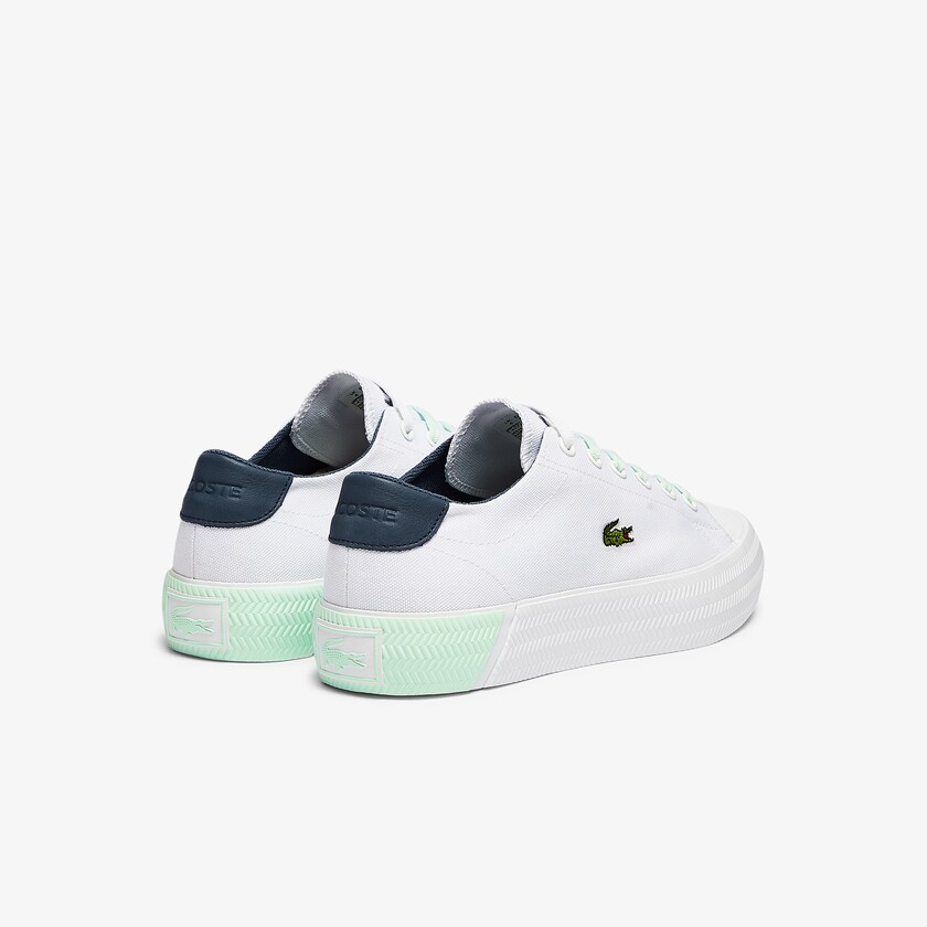 Tenis Lacoste Gripshot Canvas and Leather Mujer Blancos Azules Claro | RQ2-49824X2