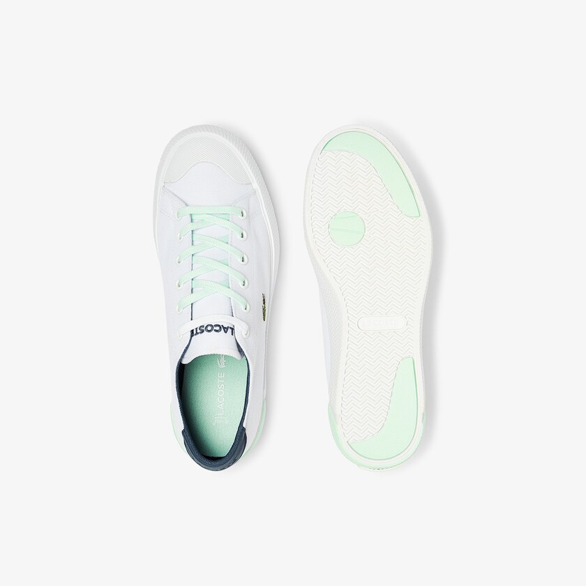 Tenis Lacoste Gripshot Canvas and Leather Mujer Blancos Azules Claro | RQ2-49824X2