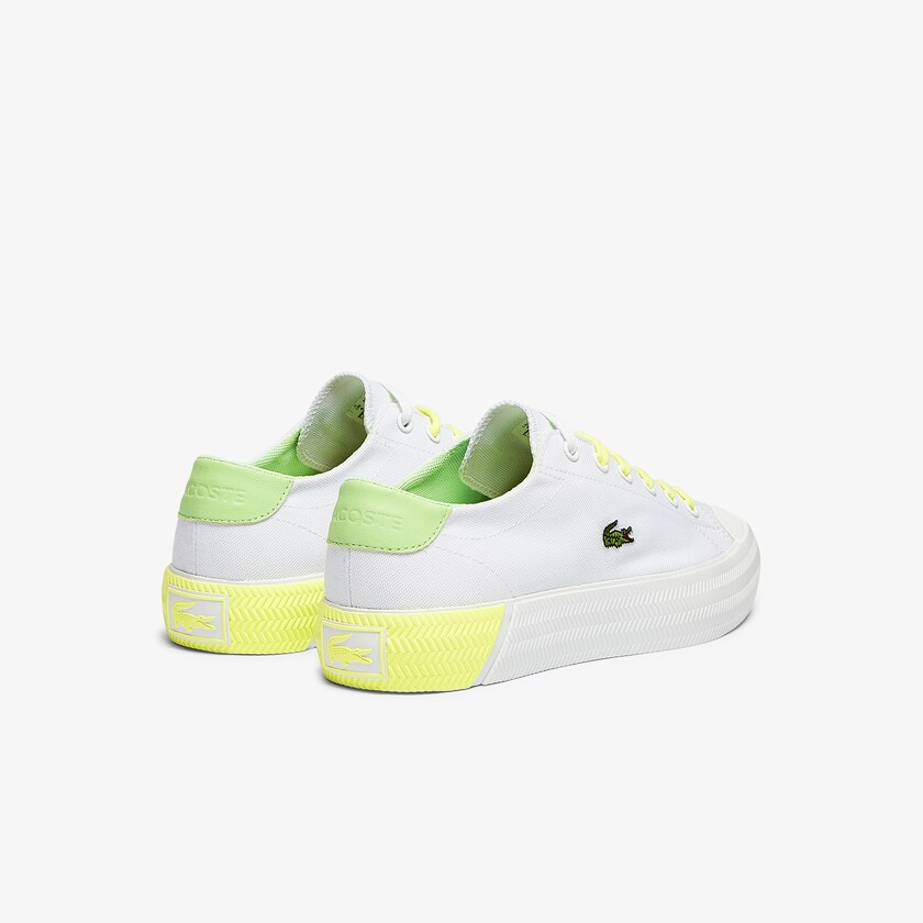 Tenis Lacoste Gripshot Canvas and Leather Mujer Blancos Amarillos Claro | FT2-95519U5