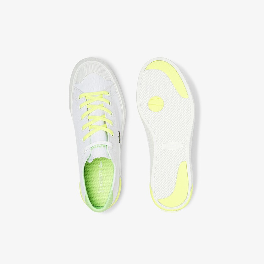 Tenis Lacoste Gripshot Canvas and Leather Mujer Blancos Amarillos Claro | FT2-95519U5