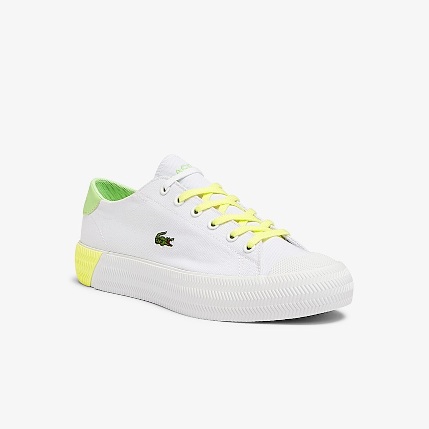 Tenis Lacoste Gripshot Canvas and Leather Mujer Blancos Amarillos Claro | FT2-95519U5