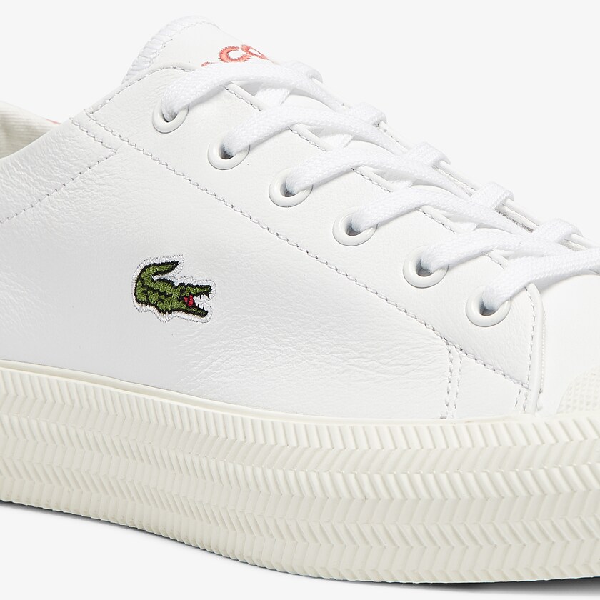 Tenis Lacoste Gripshot Leather and Suede Mujer Blancos Beige | KL2-02420Y7