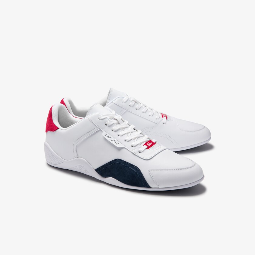 Tenis Lacoste Hapona Leather and Synthetic Hombre Blancos Azul Marino Rojos | JH7-09170L9