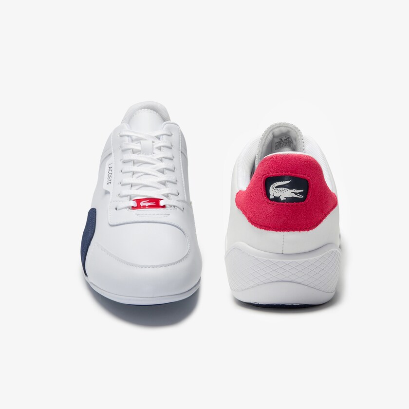 Tenis Lacoste Hapona Leather and Synthetic Hombre Blancos Azul Marino Rojos | JH7-09170L9