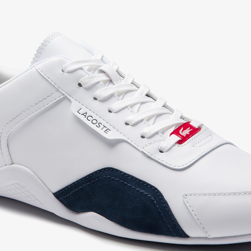 Tenis Lacoste Hapona Leather and Synthetic Hombre Blancos Azul Marino Rojos | JH7-09170L9