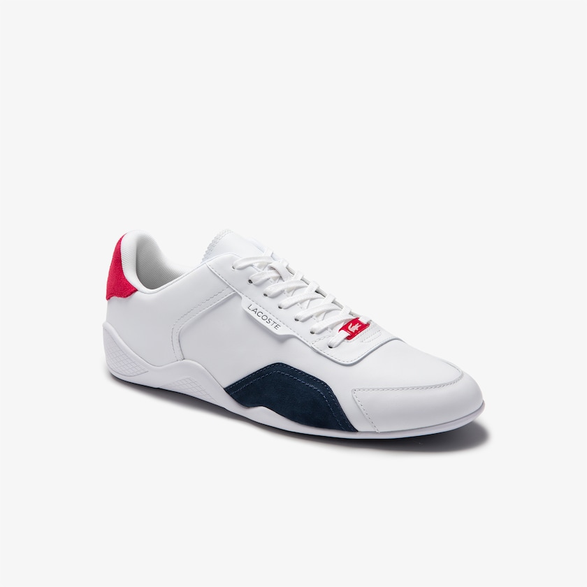 Tenis Lacoste Hapona Leather and Synthetic Hombre Blancos Azul Marino Rojos | JH7-09170L9