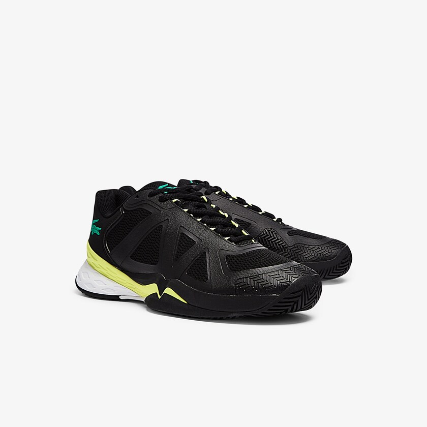 Tenis Lacoste LC Scale II Textile Hombre Negros Amarillos Claro | JB9-40784J9