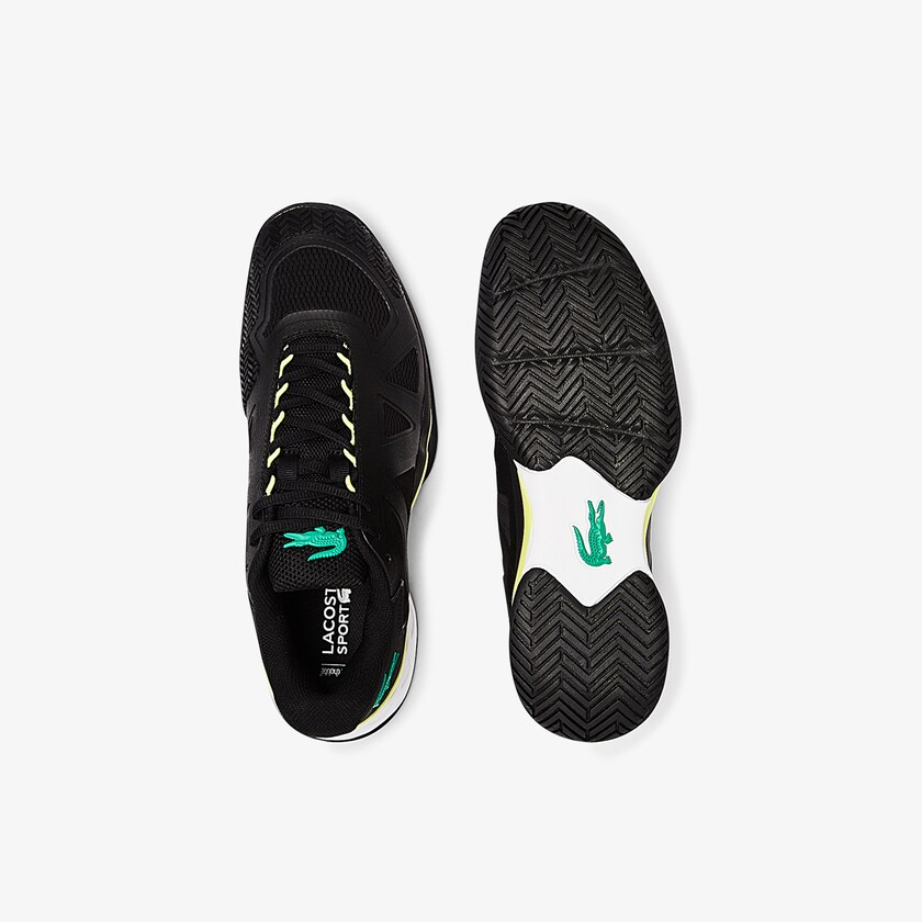 Tenis Lacoste LC Scale II Textile Hombre Negros Amarillos Claro | JB9-40784J9