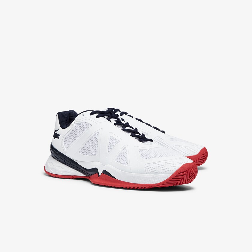 Tenis Lacoste LC Scale II Textile Hombre Blancos Coral | KS3-08550K1