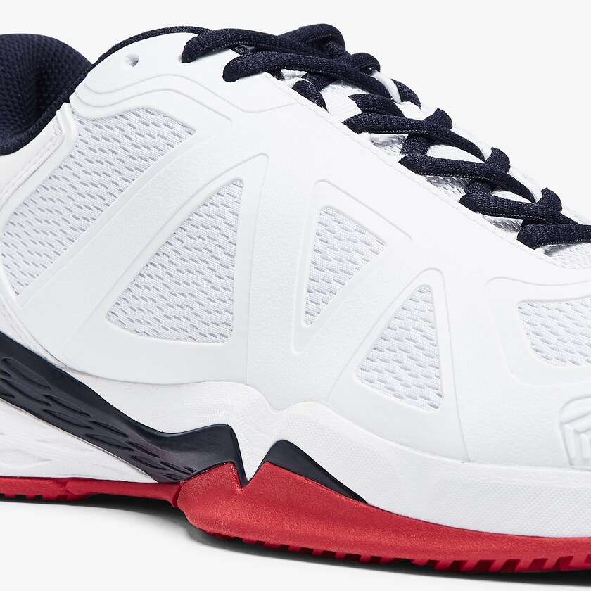 Tenis Lacoste LC Scale II Textile Hombre Blancos Coral | KS3-08550K1