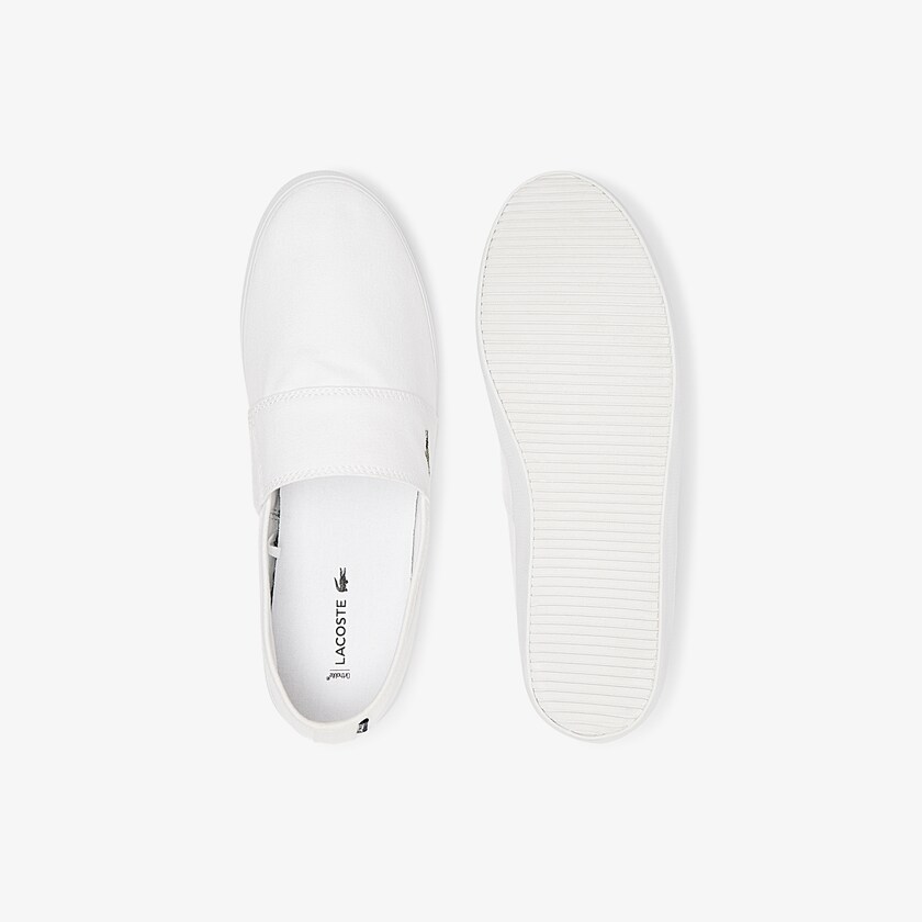 Tenis Lacoste Marice Canvas Slip-ons Hombre Blancos | OX1-93339S7