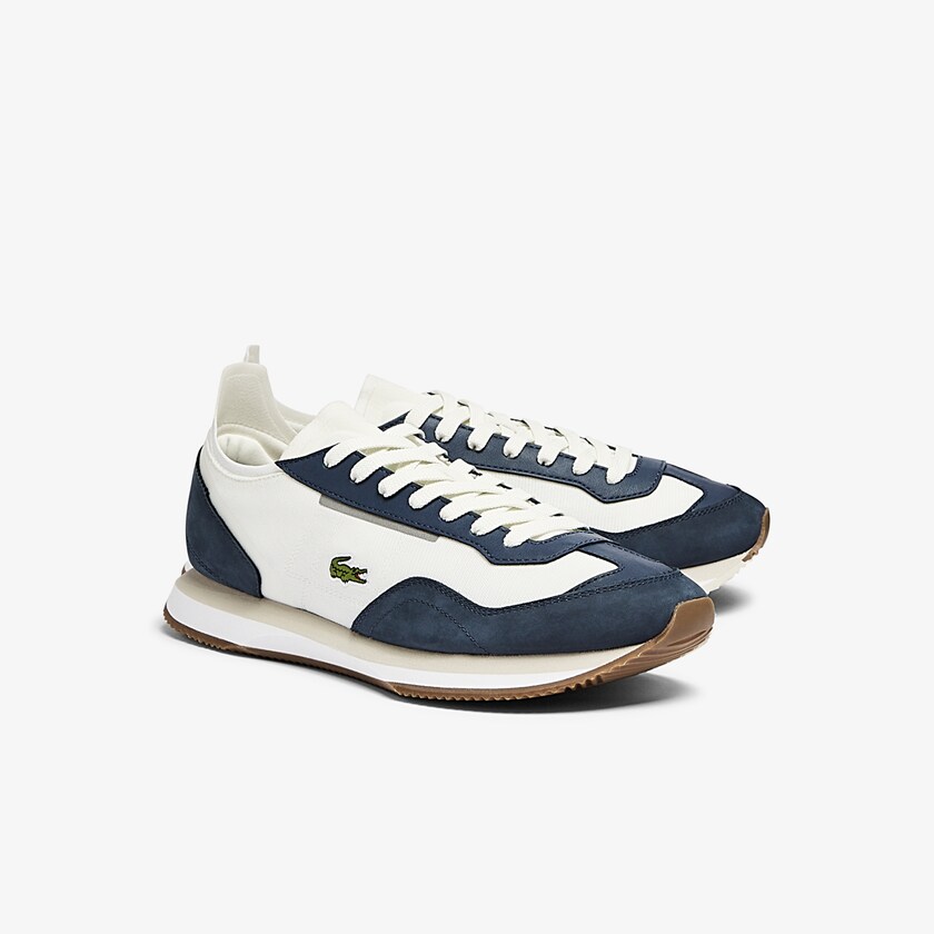 Tenis Lacoste Match Break Textile Hombre Blancos Azul Marino | DT3-16141T6